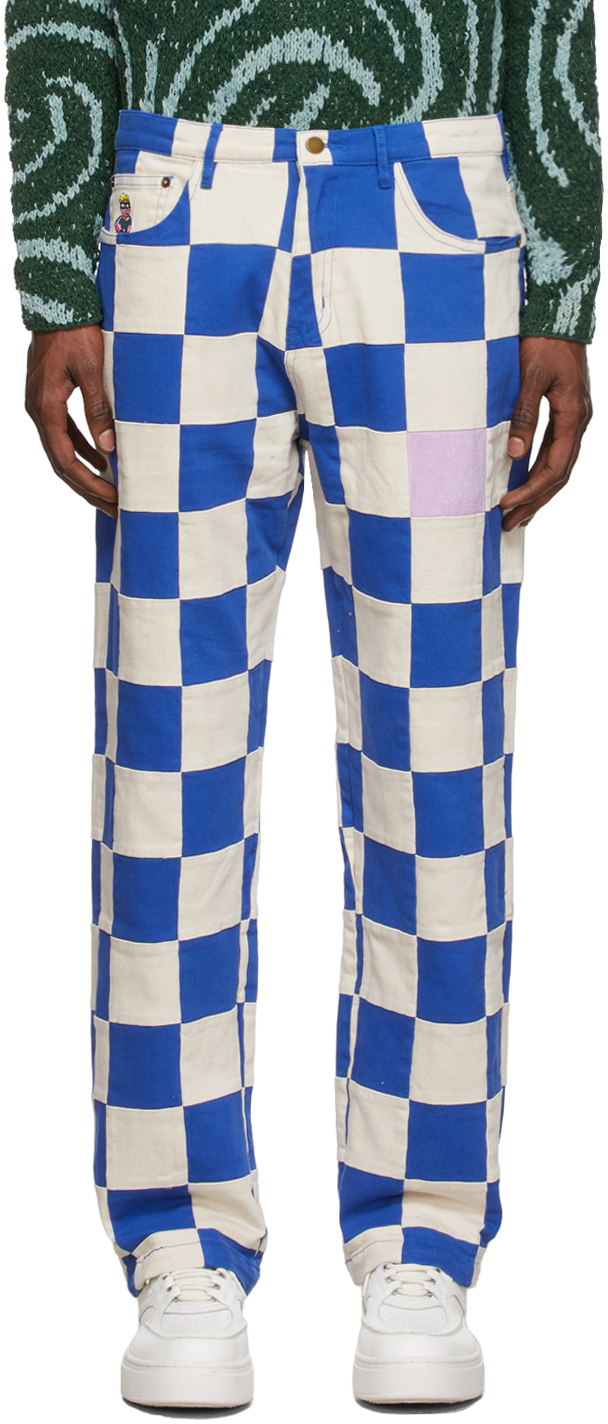 off white checkered pants