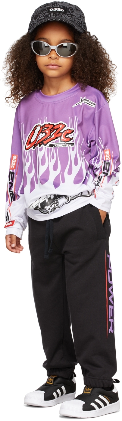 032c Kids Motocross Flames Long Sleeve T Shirt