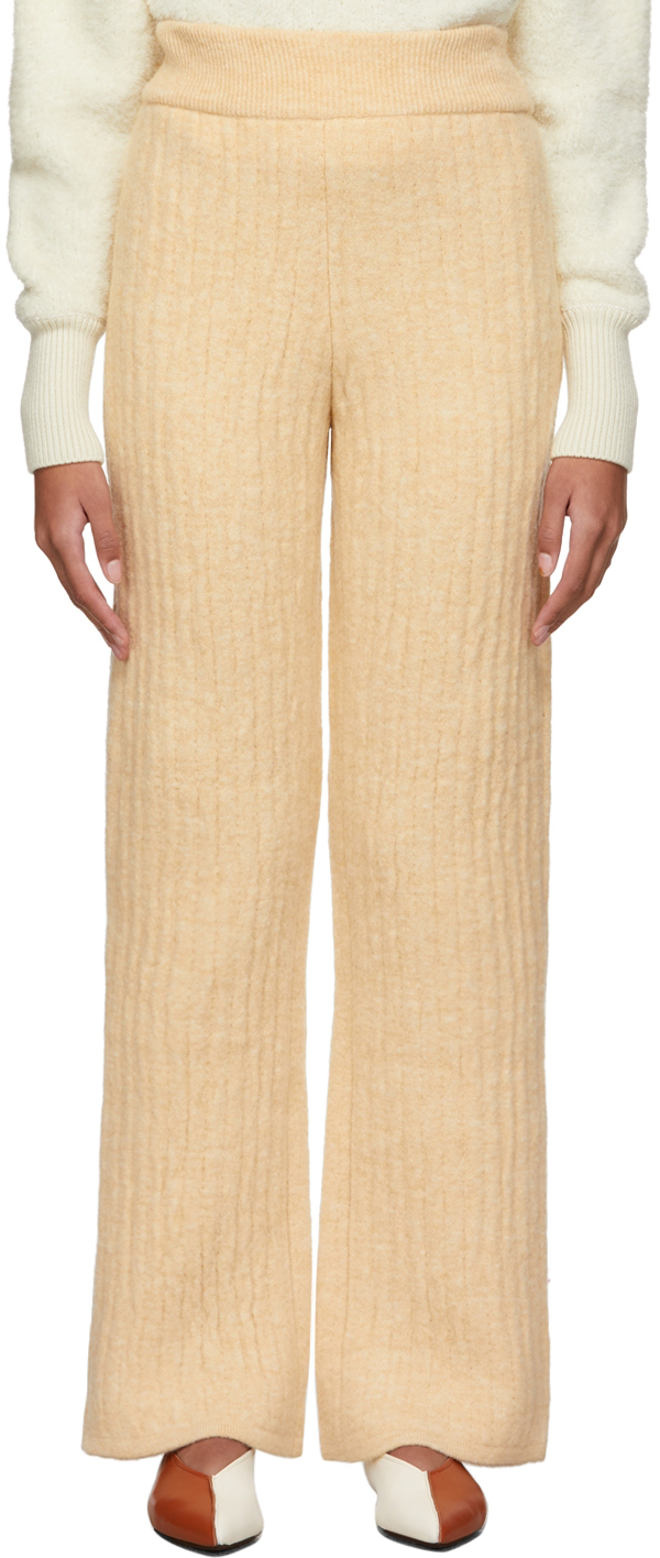 Beige Wool Shad Lounge Pants