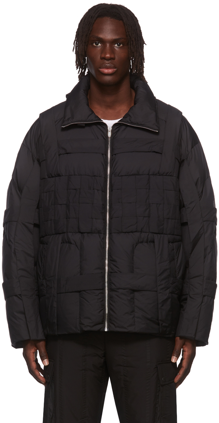 Chen Peng: Black Armor Down Jacket | SSENSE