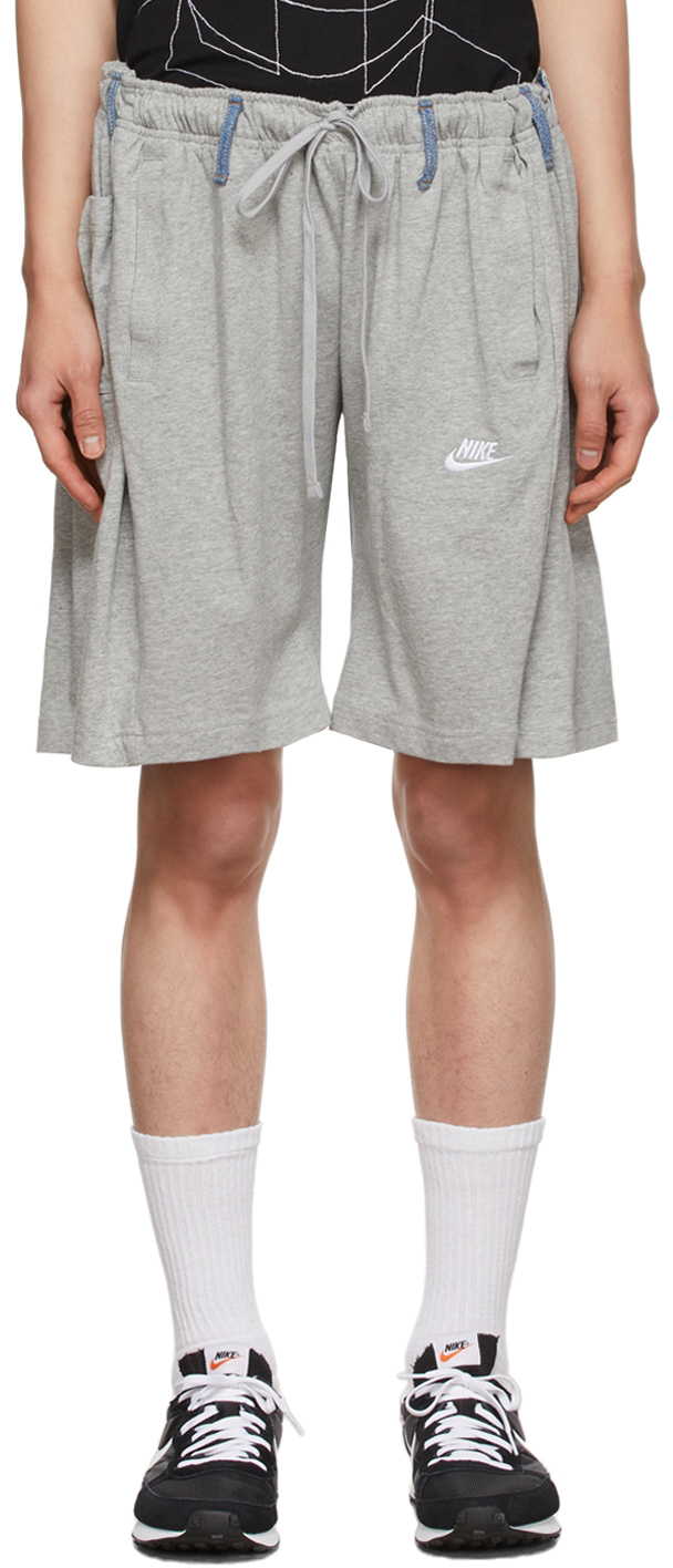 Bless SSENSE Exclusive Grey & Blue Overjogging Jeans Shorts