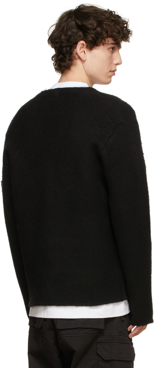Stone Island Shadow Project Black Wool & Cotton Hand-Gauzed