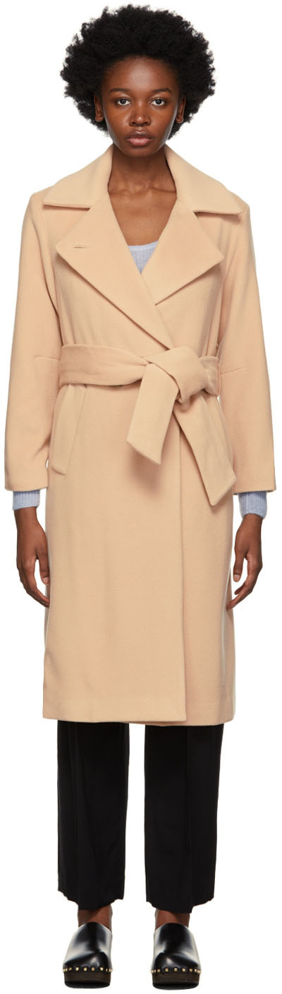 Vince Beige Double Breasted Trench Coat