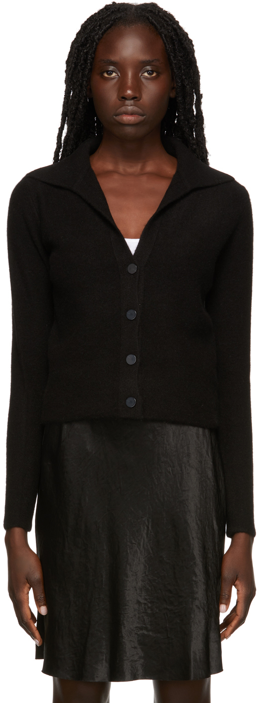 Vince Black Polo Buttoned Cardigan