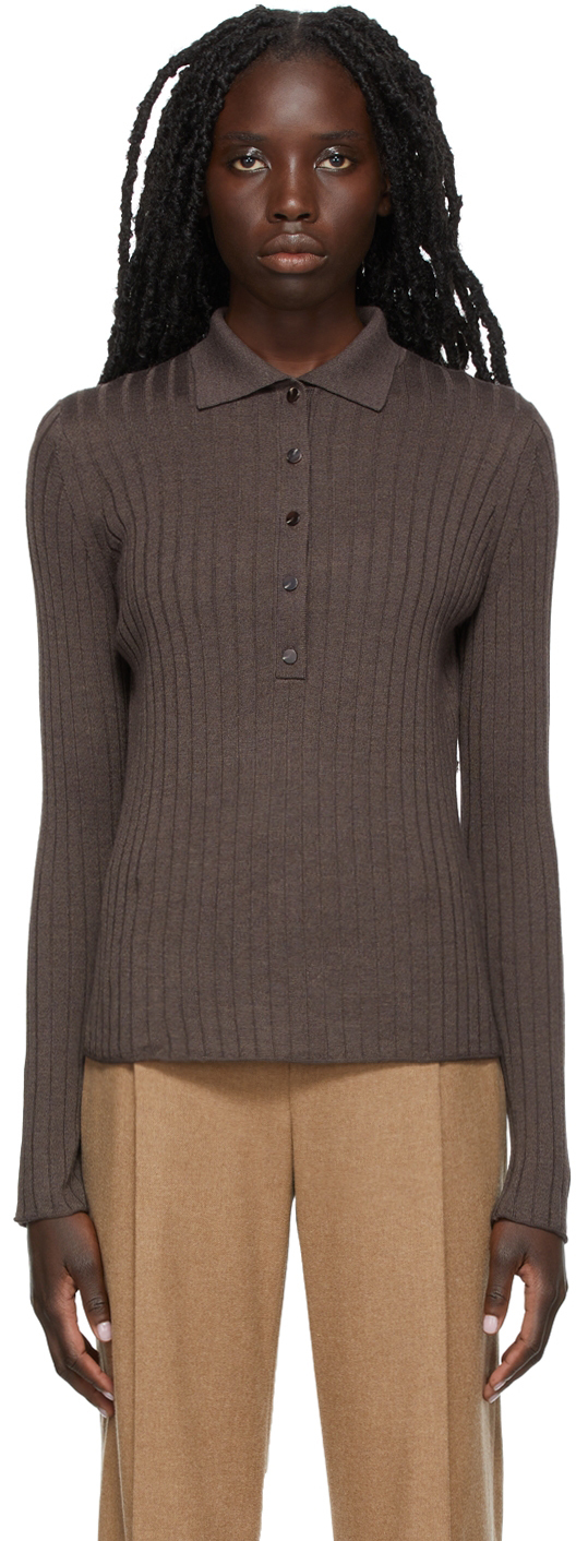 Vince Rib Knit Buttoned Polo