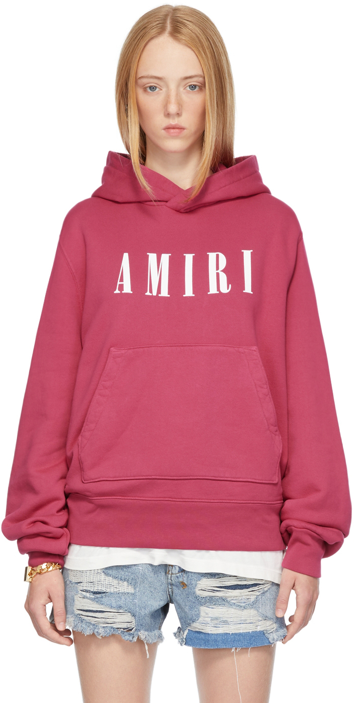 AMIRI Pink Core Logo Hoodie SSENSE UK