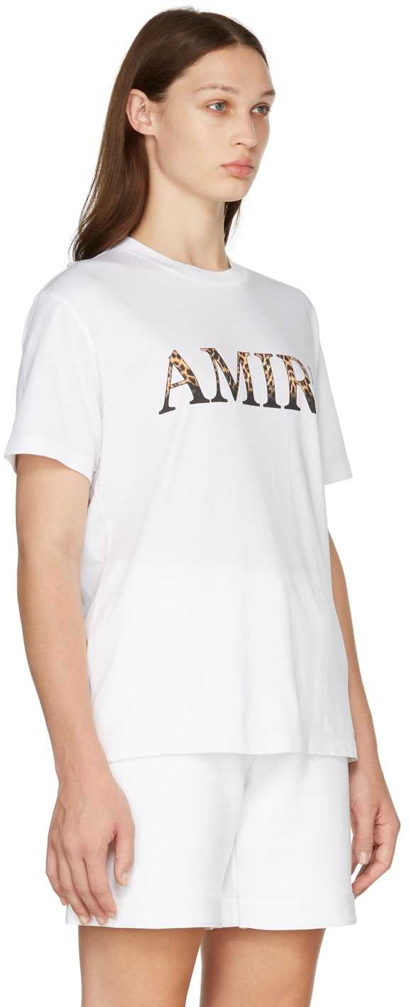 Amiri Logo Animal Print Crewneck T-shirt in White for Men