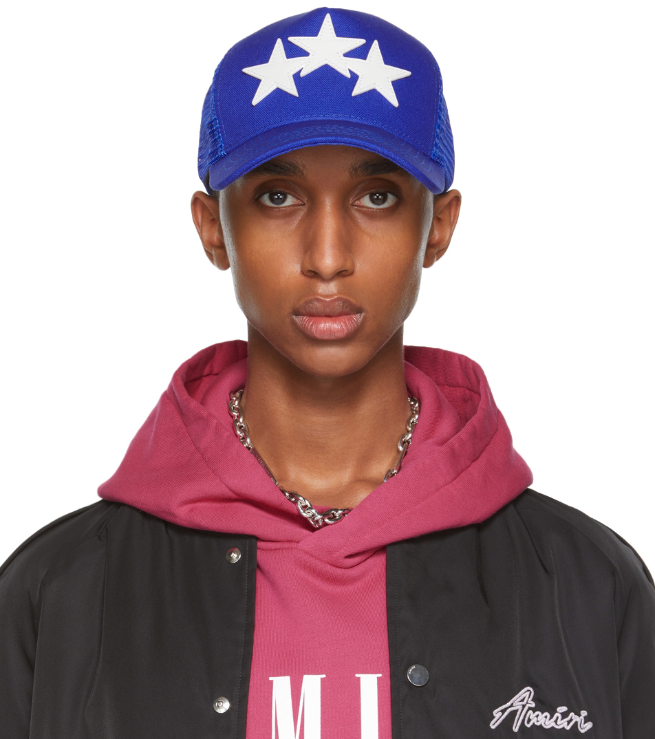 Amiri Blue Star Trucker Hat In 