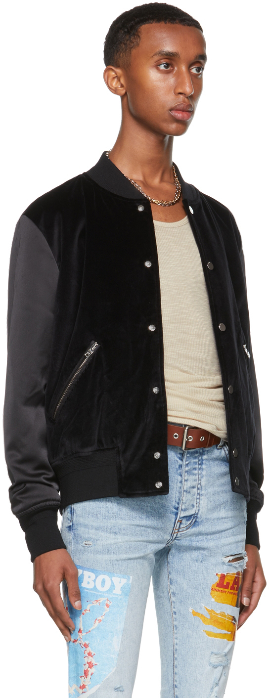 Embroidered Padded Cotton-Velvet and Satin Bomber Jacket