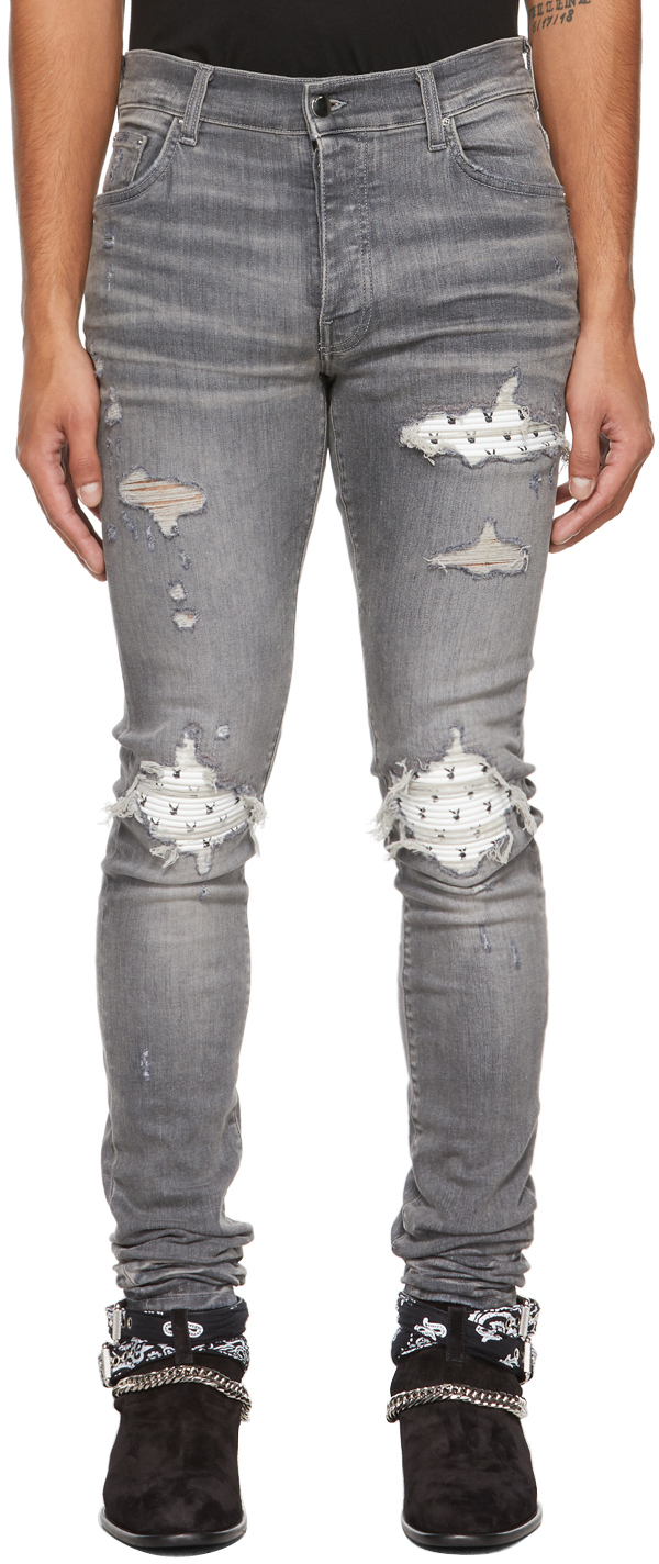 Mens grey amiri jeans Clearance