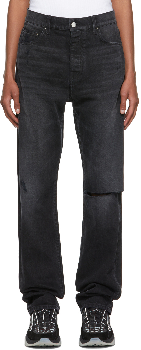 AMIRI Black Straight Fit Slit Jeans