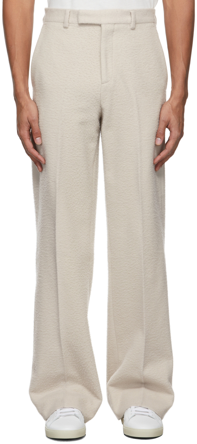 White Fleece Wide-Leg Trousers by AMIRI 