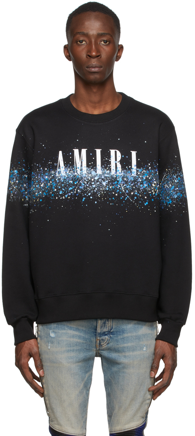 AMIRI: Black Core Logo Crystal Painter Sweatshirt | SSENSE