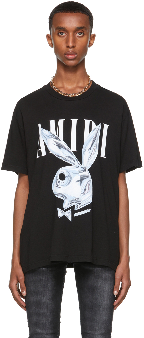 AMIRI Black Playboy Edition Metallic Bunny T-Shirt
