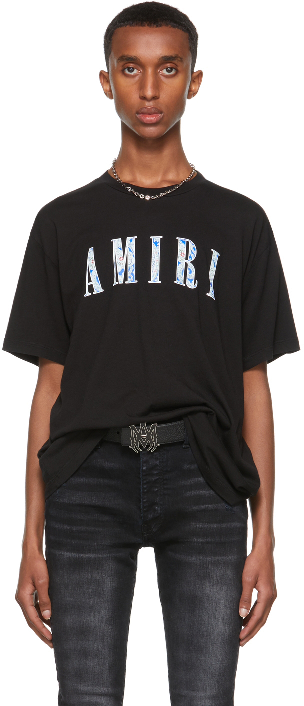 AMIRI Black Paisley Core Logo T-Shirt
