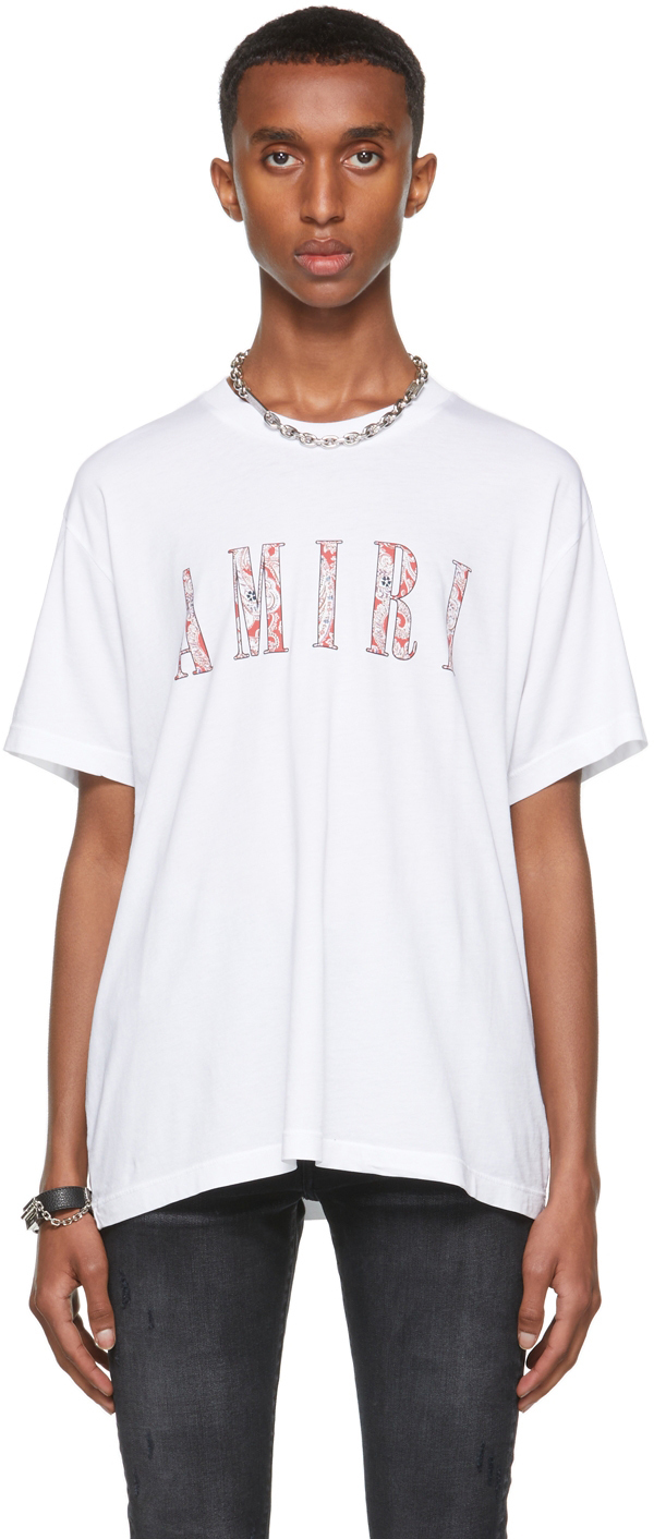 AMIRI White Paisley Core Logo T-Shirt