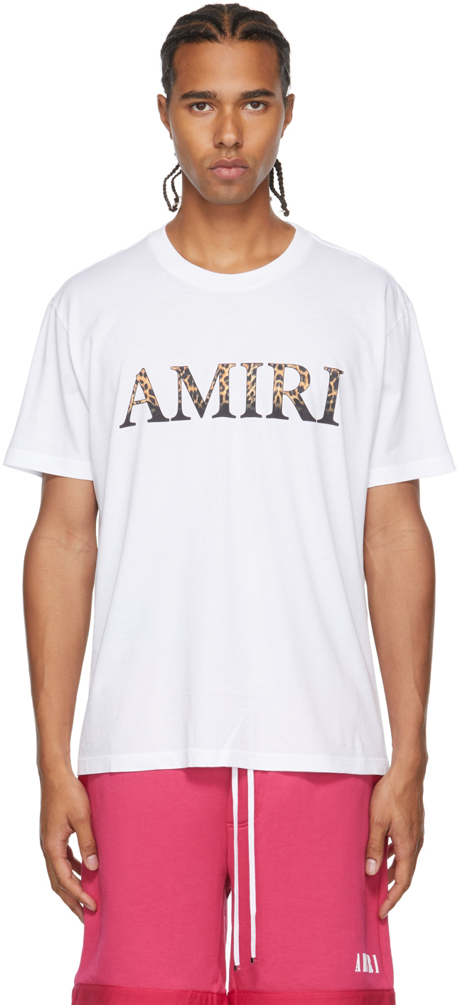 AMIRI White Leopard Logo T-Shirt