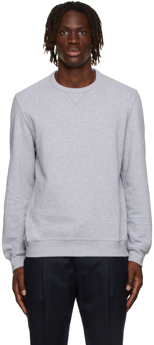 Grey French Terry Sweatshirt by Brunello Cucinelli on Sale
