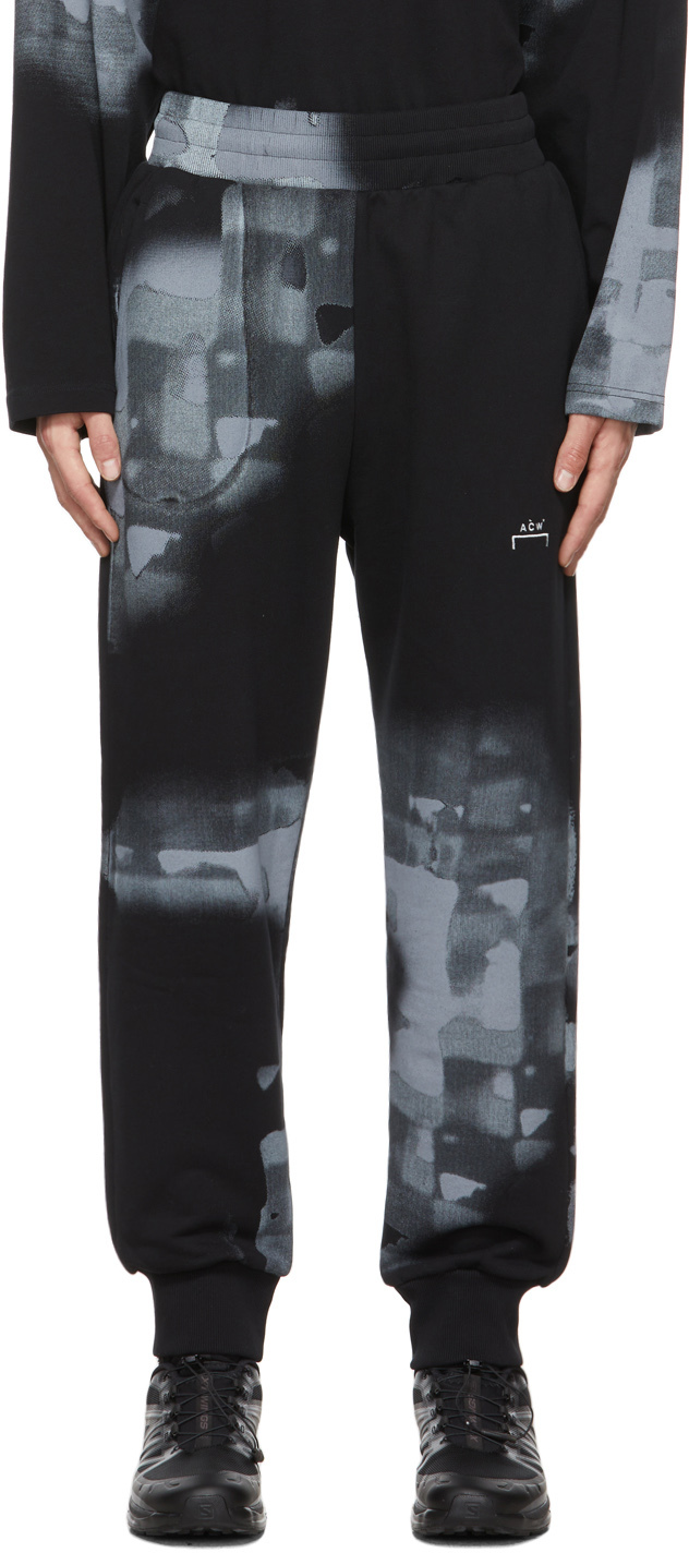 Black Brush Stroke Lounge Pants by A-COLD-WALL* on Sale