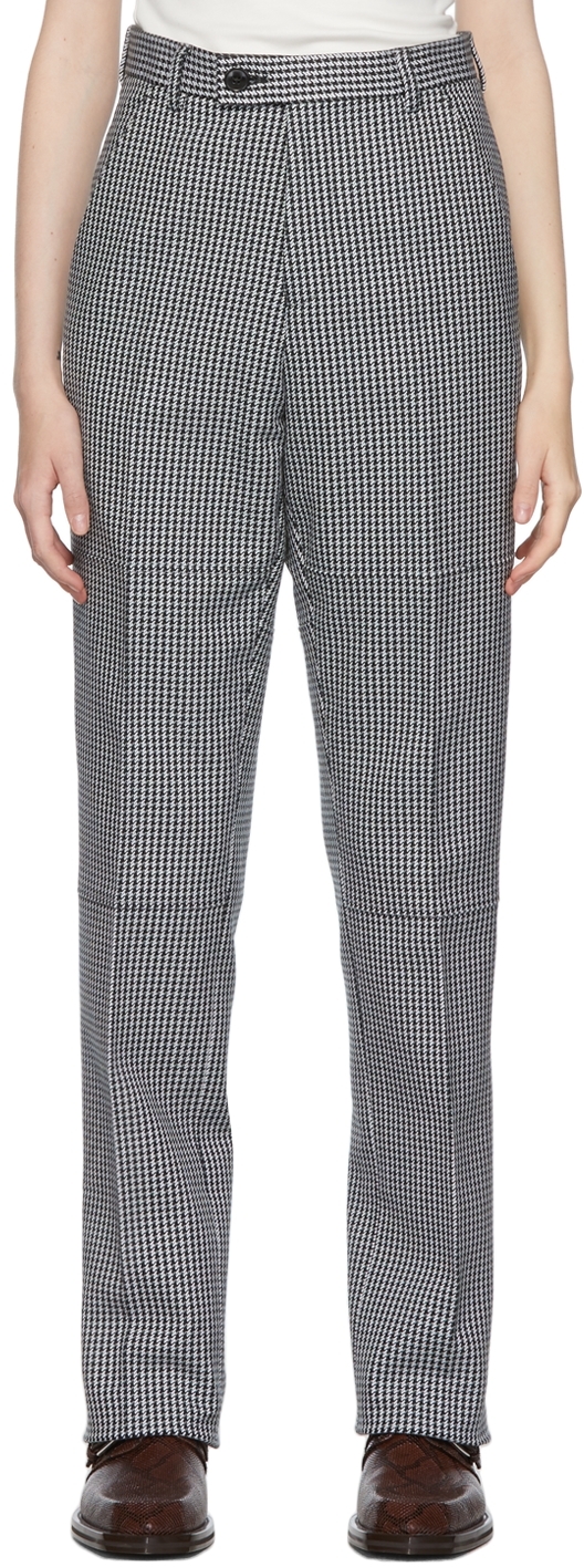 Black \u0026 White Houndstooth Trousers by 