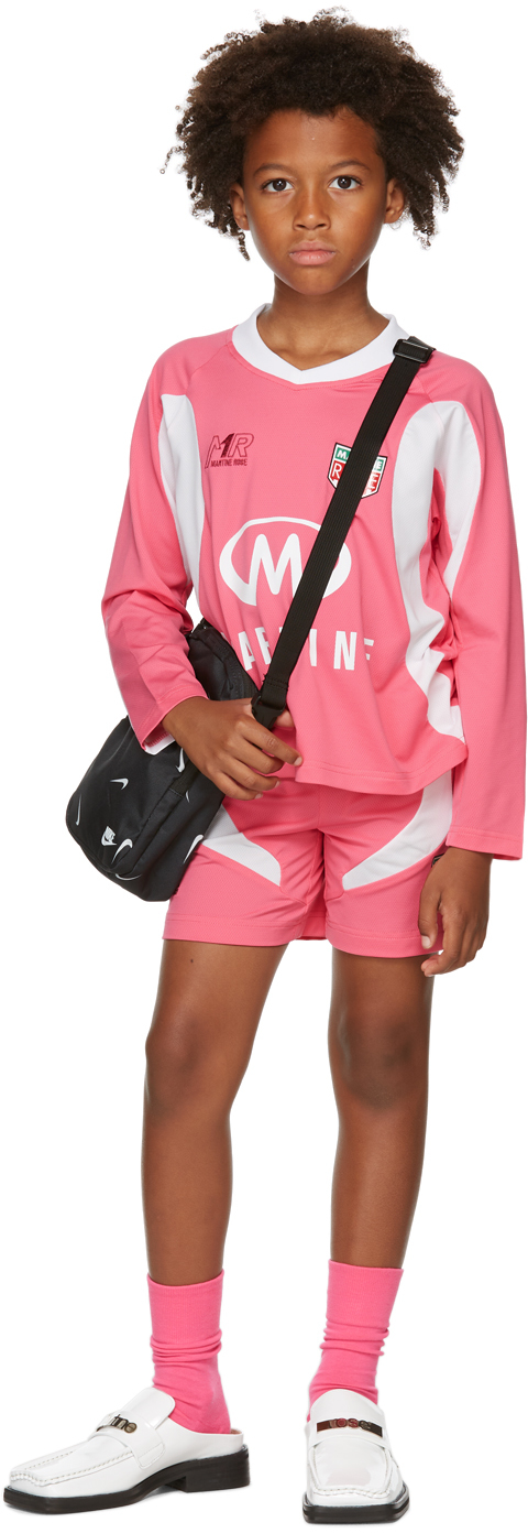 SSENSE Exclusive Kids Pink & White Martine Football Top by Martine Rose