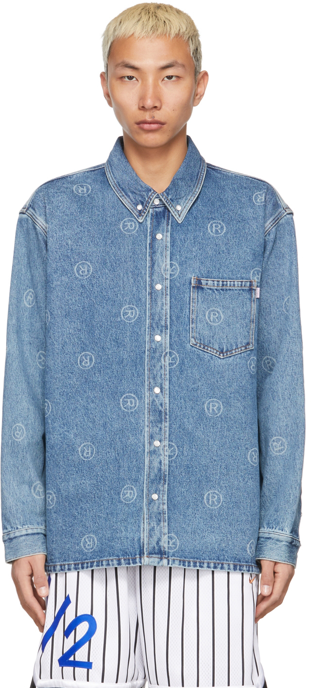 Blue Denim Logo Over Shirt