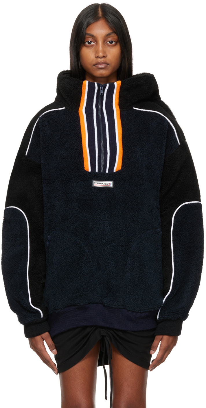 Navy & Black Clip Shoulder Sweater