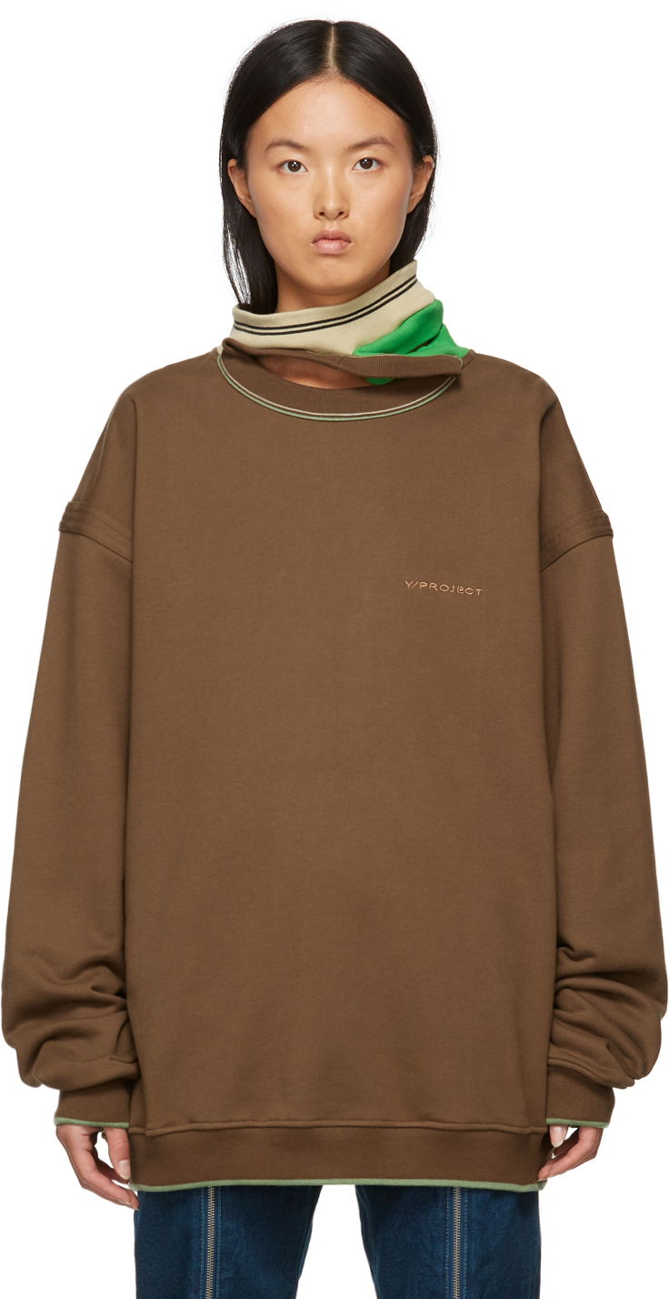 Brown Three Neck Sweatshirt