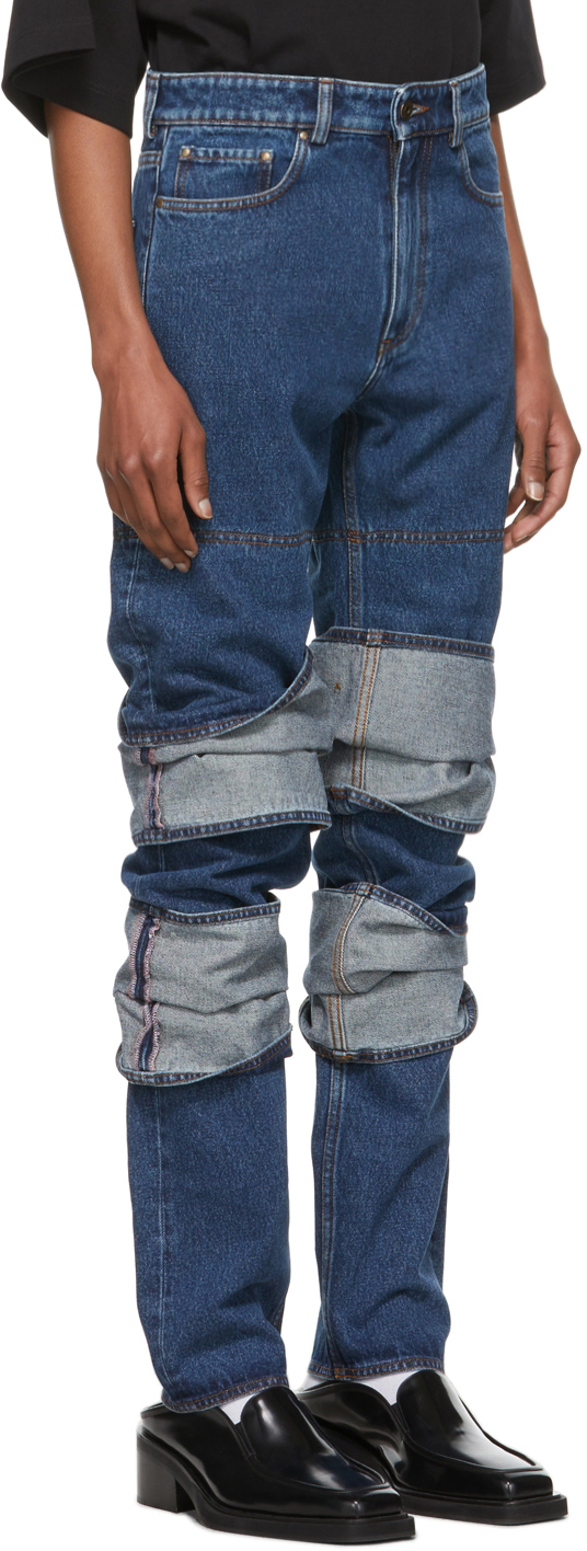 Y/Project Navy Classic Multi Cuff Jeans | Smart Closet