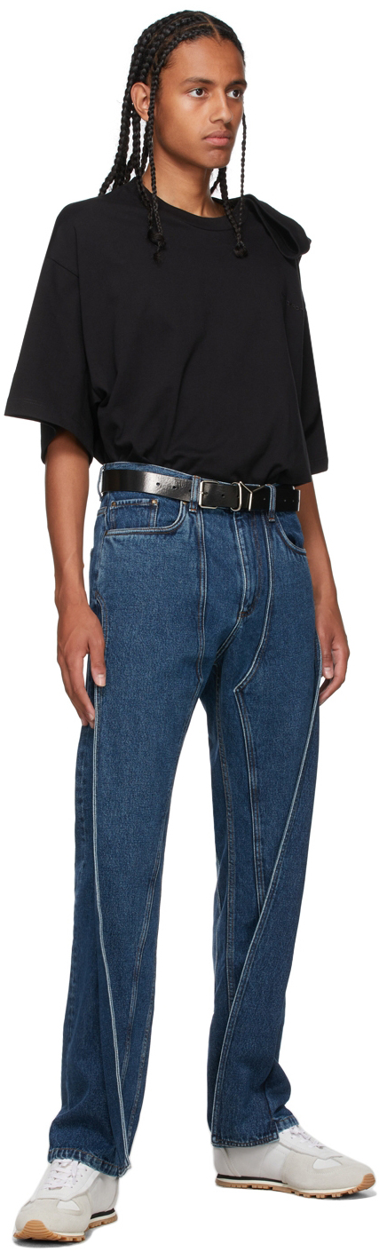 Y/Project Navy Classic Front Panel Jeans | Smart Closet