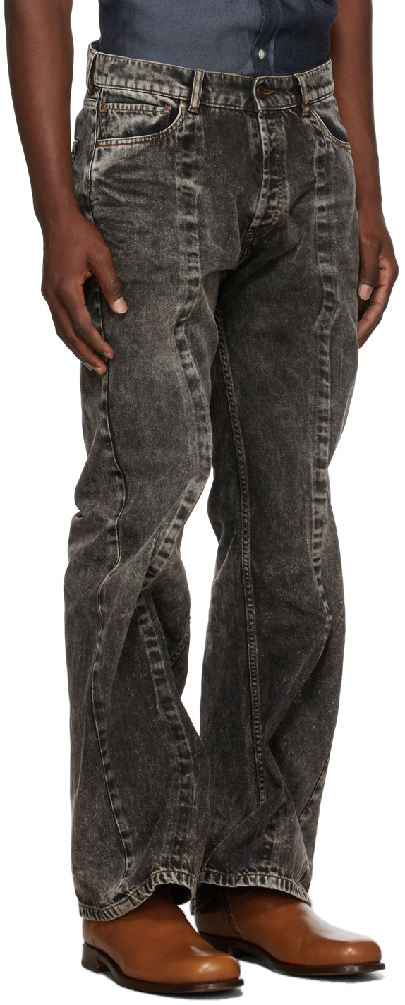 Y/Project Black Acid Wash Wire Jeans | Smart Closet