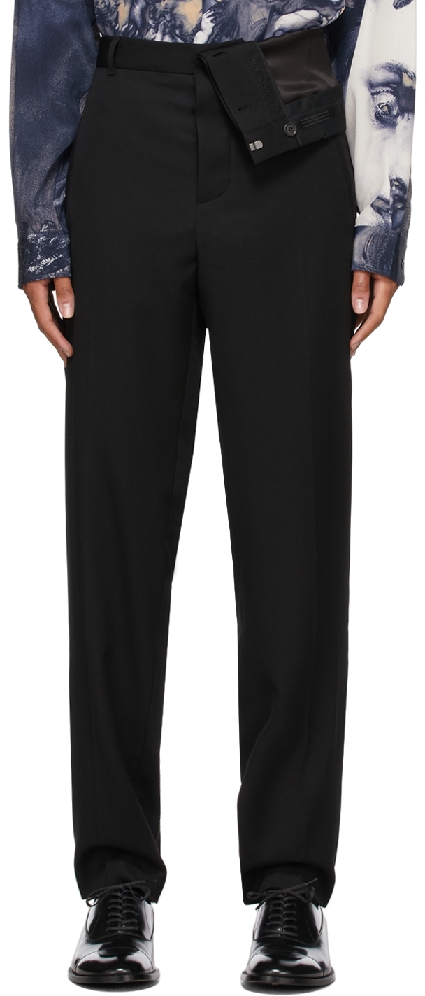 Black Classic Asymmetric Waist Trousers