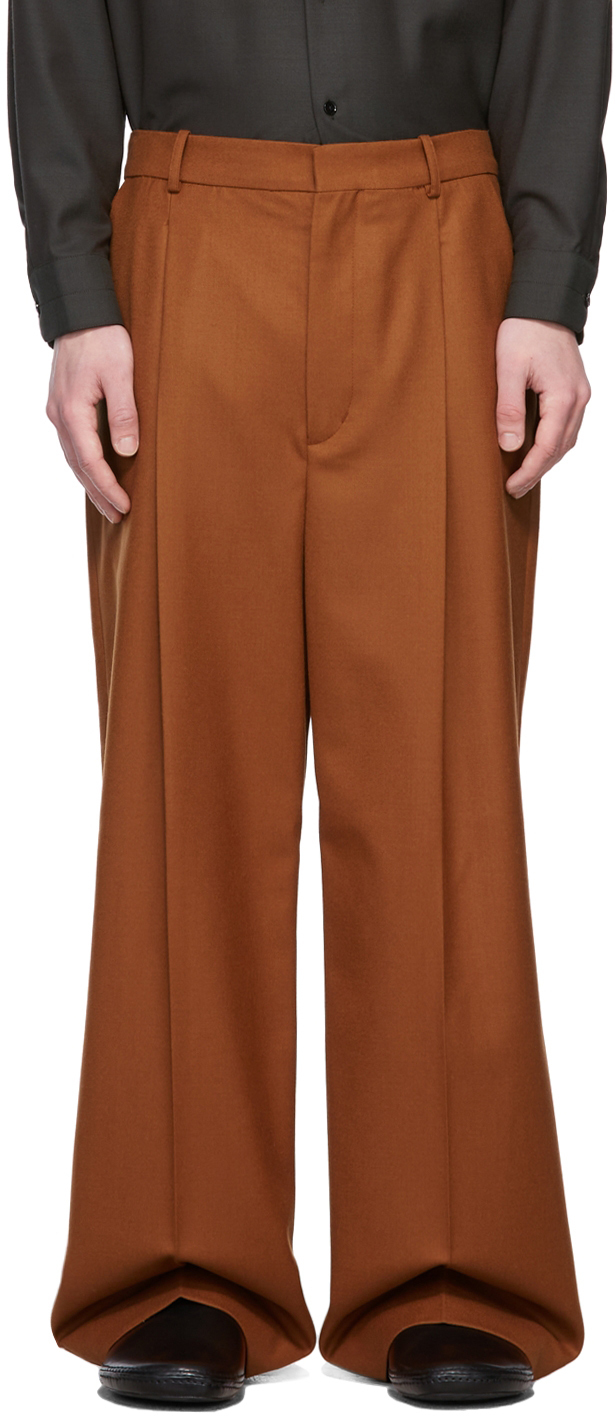 Hed Mayner: Orange Elongated Trousers | SSENSE Canada