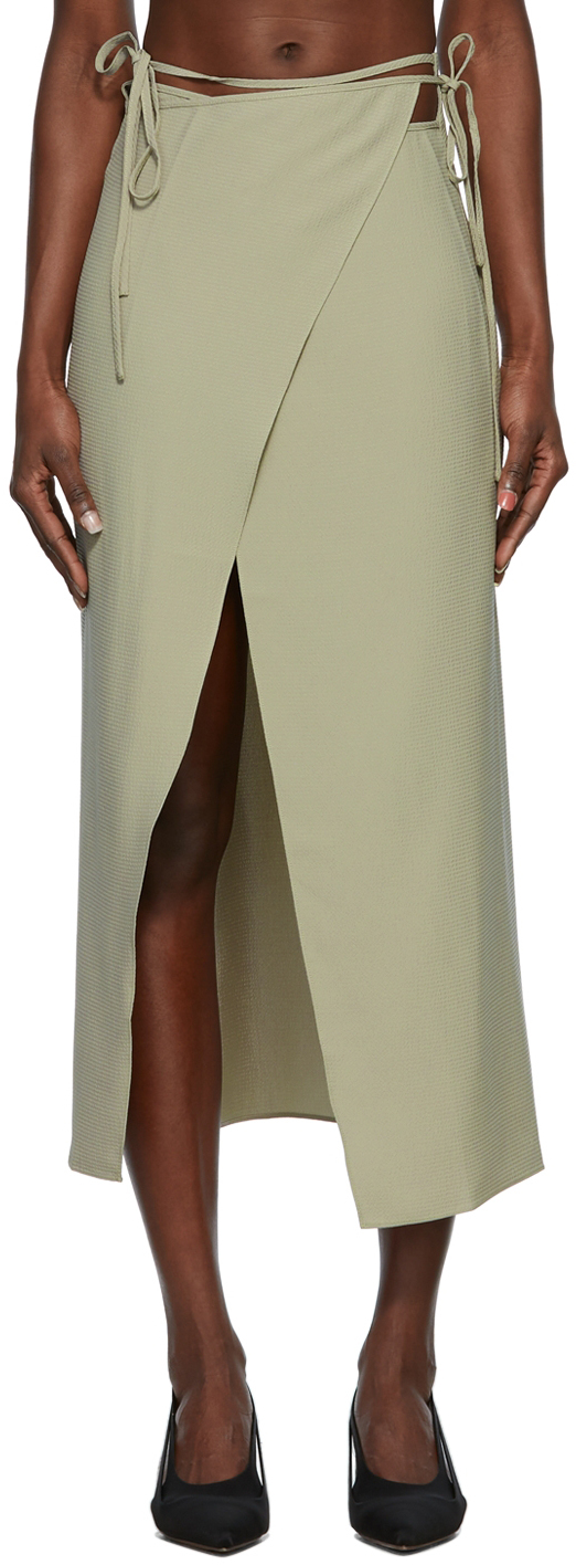 Yuzefi Green Wrap Mid-Length Skirt