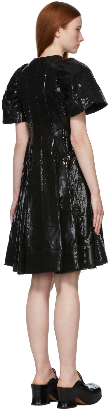 Shushu-tong Black Sequin Slim Dress In Sq001ba100