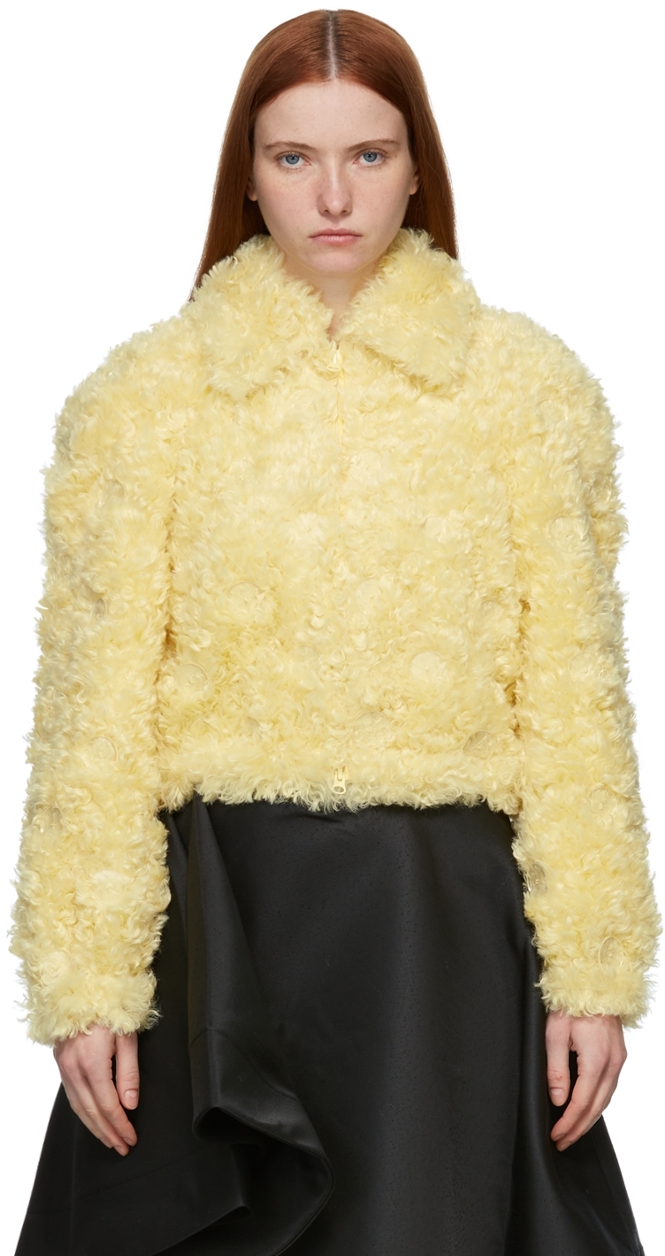 vince cropped shearling jacket