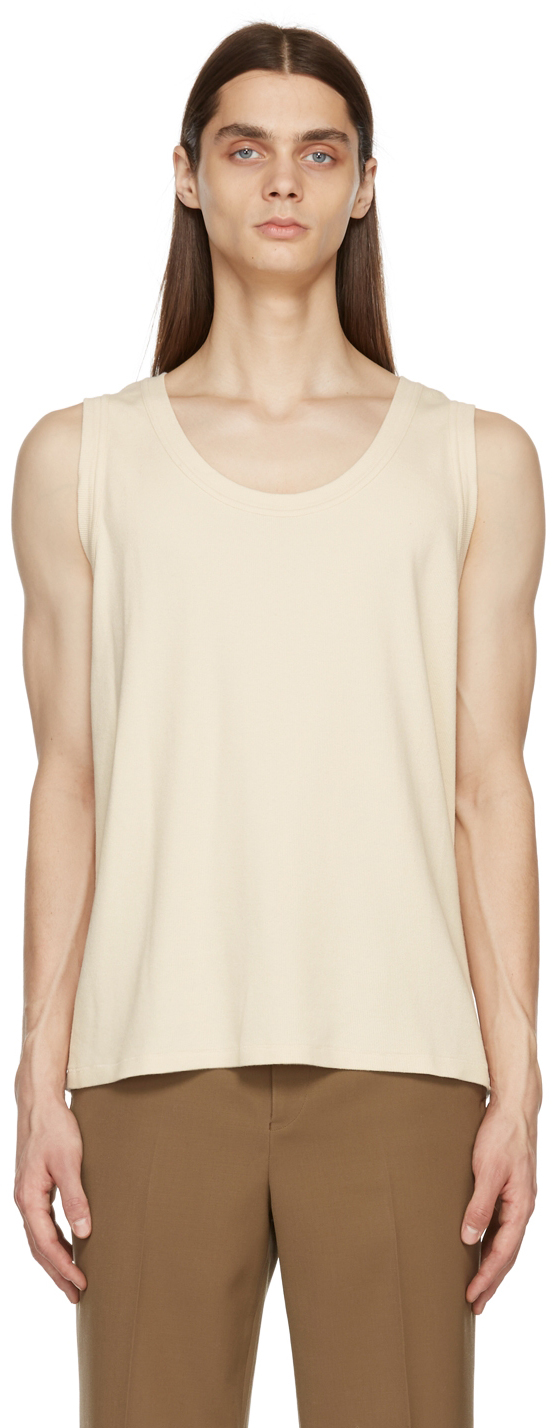 Second/Layer: Off-White Ribbed Tank Top | SSENSE Canada