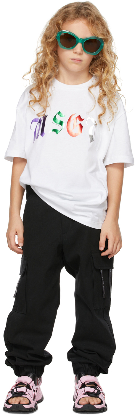 Kids White Logo T-Shirt by MSGM Kids | SSENSE