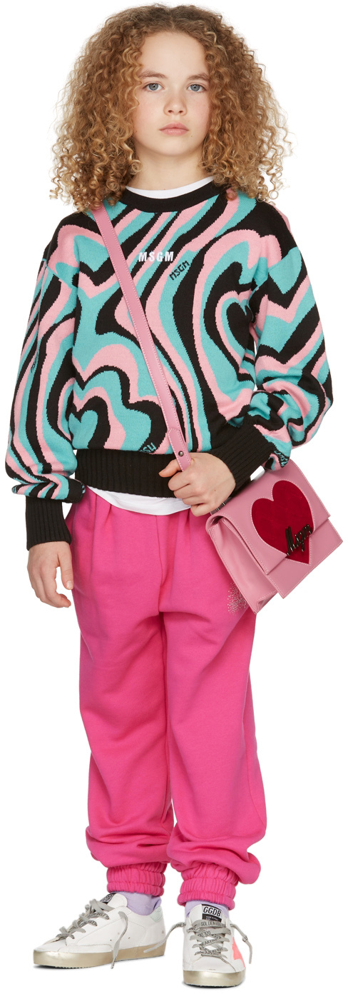 Kids Blue & Pink Swirl Sweater by MSGM Kids | SSENSE Canada