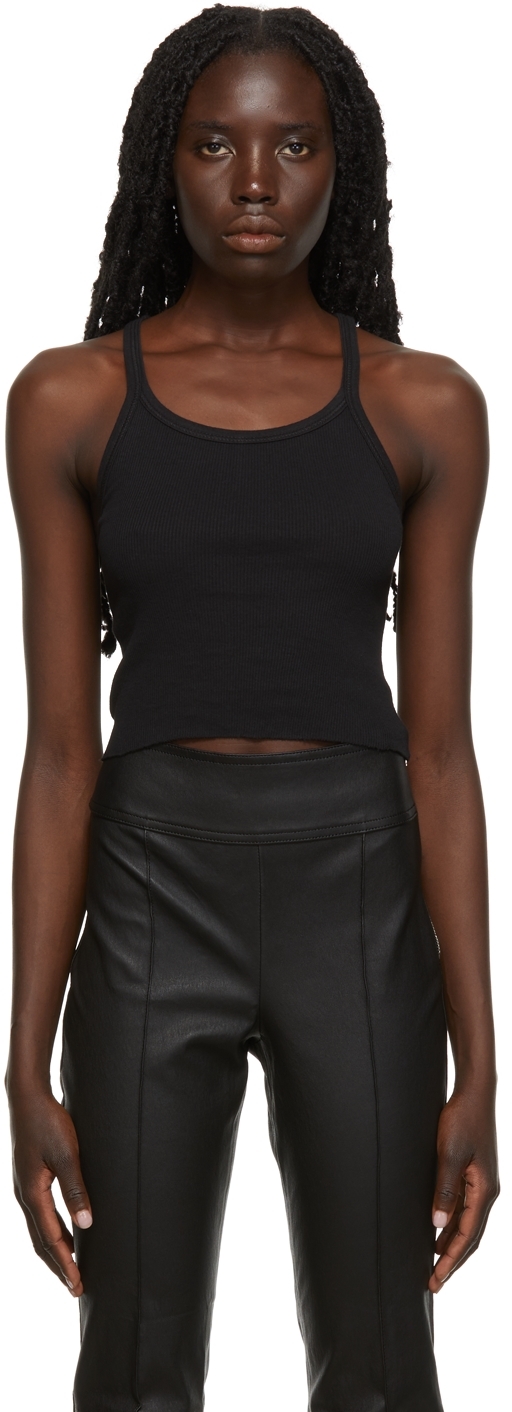 SSENSE Exclusive Black Crop Rib Tank Top