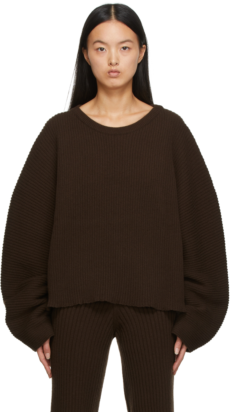 Baserange Brown Kai Crewneck Sweater | Smart Closet