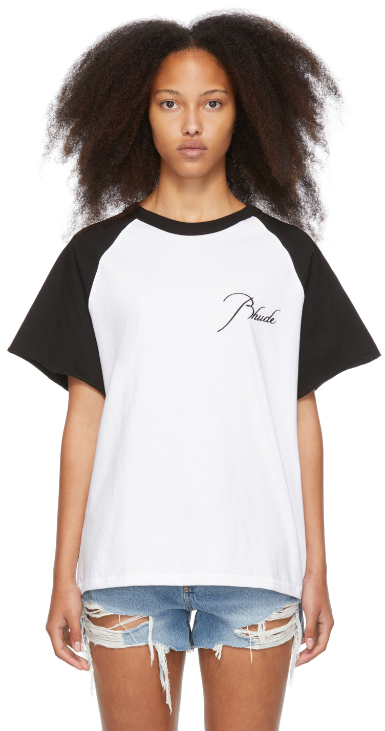 rhude raglan logo tee