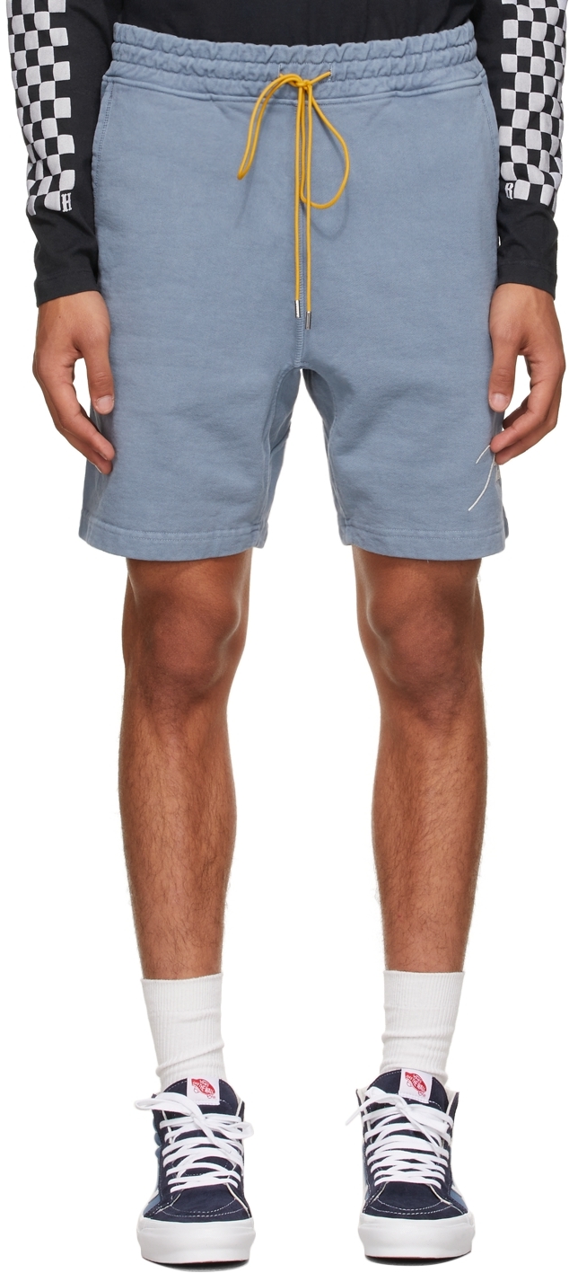 Rhude Blue Logo Sweat Shorts