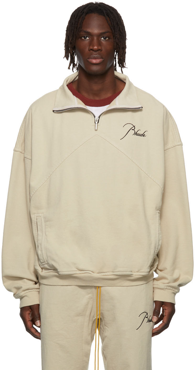 Rhude Embroidered Quarter-Zip Sweater