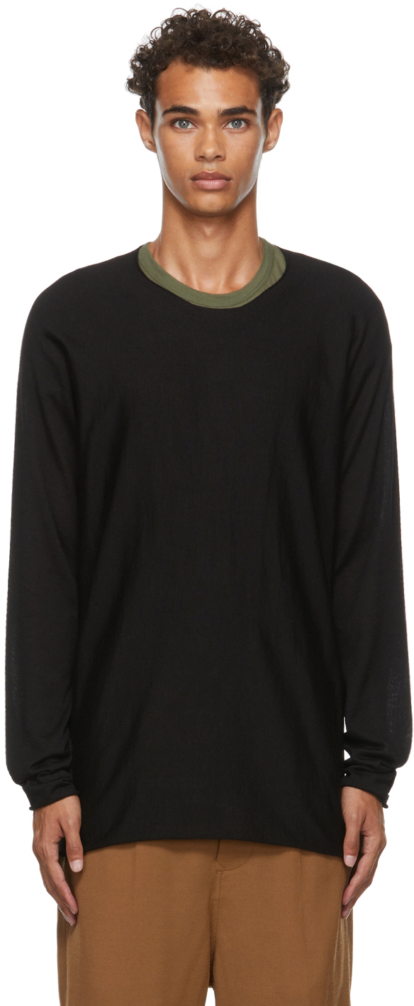 Label Under Construction: Black Arched Sweater | SSENSE UK