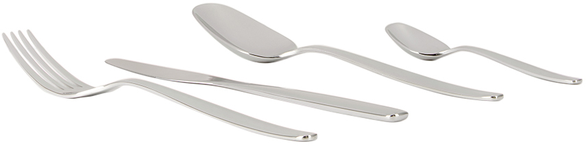 Shop Alessi Silver Itsumo 24-piece Cutlery Set In Stainless Steel
