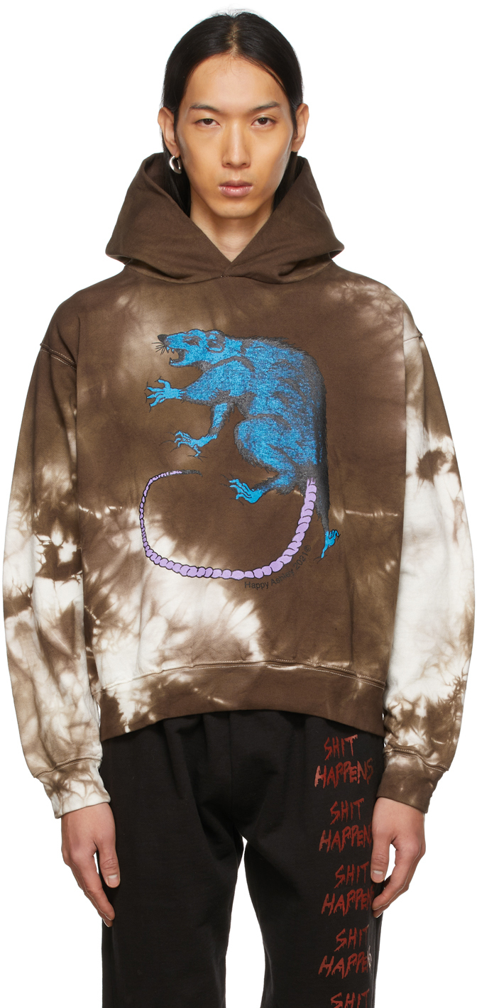 Ashley Williams SSENSE Exclusive Brown u0026 White Tie-Dye Rat Hoodie | Smart  Closet
