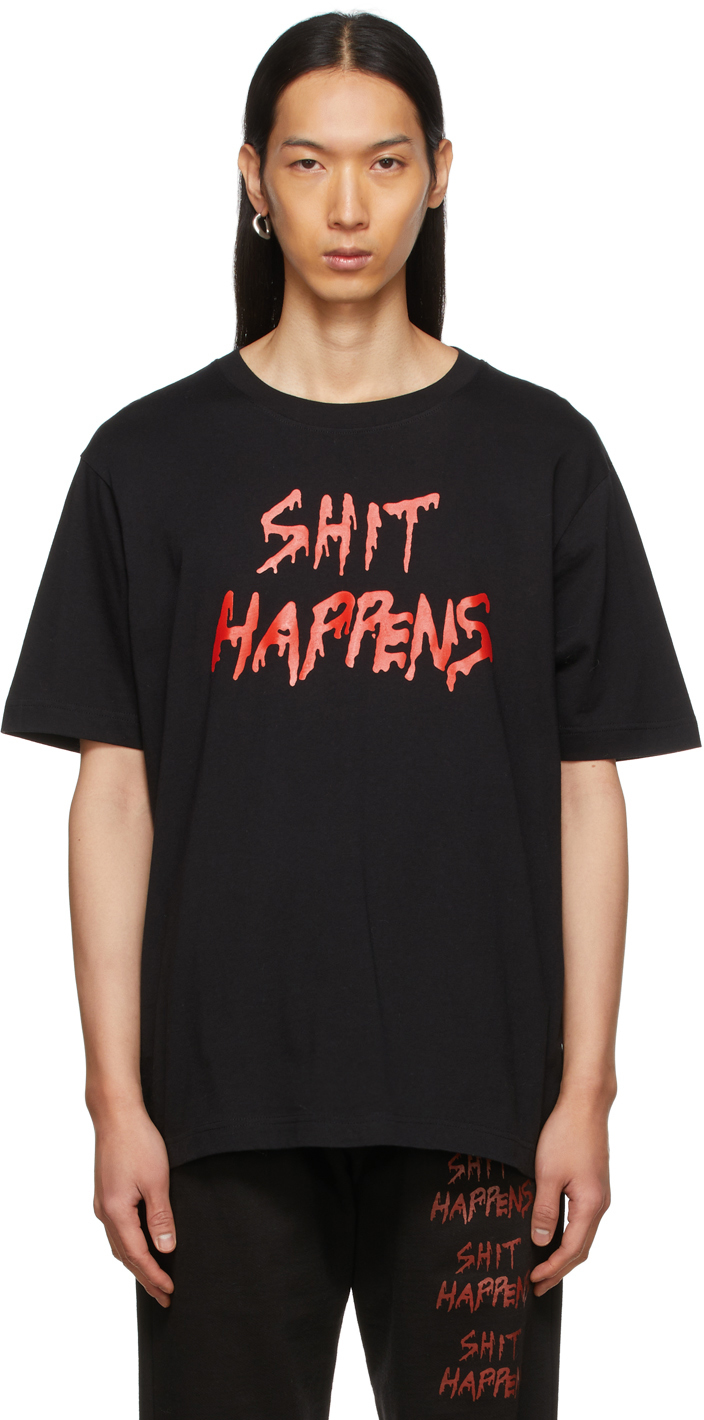 Ashley Williams: Black Shit Happens T-Shirt | SSENSE Canada