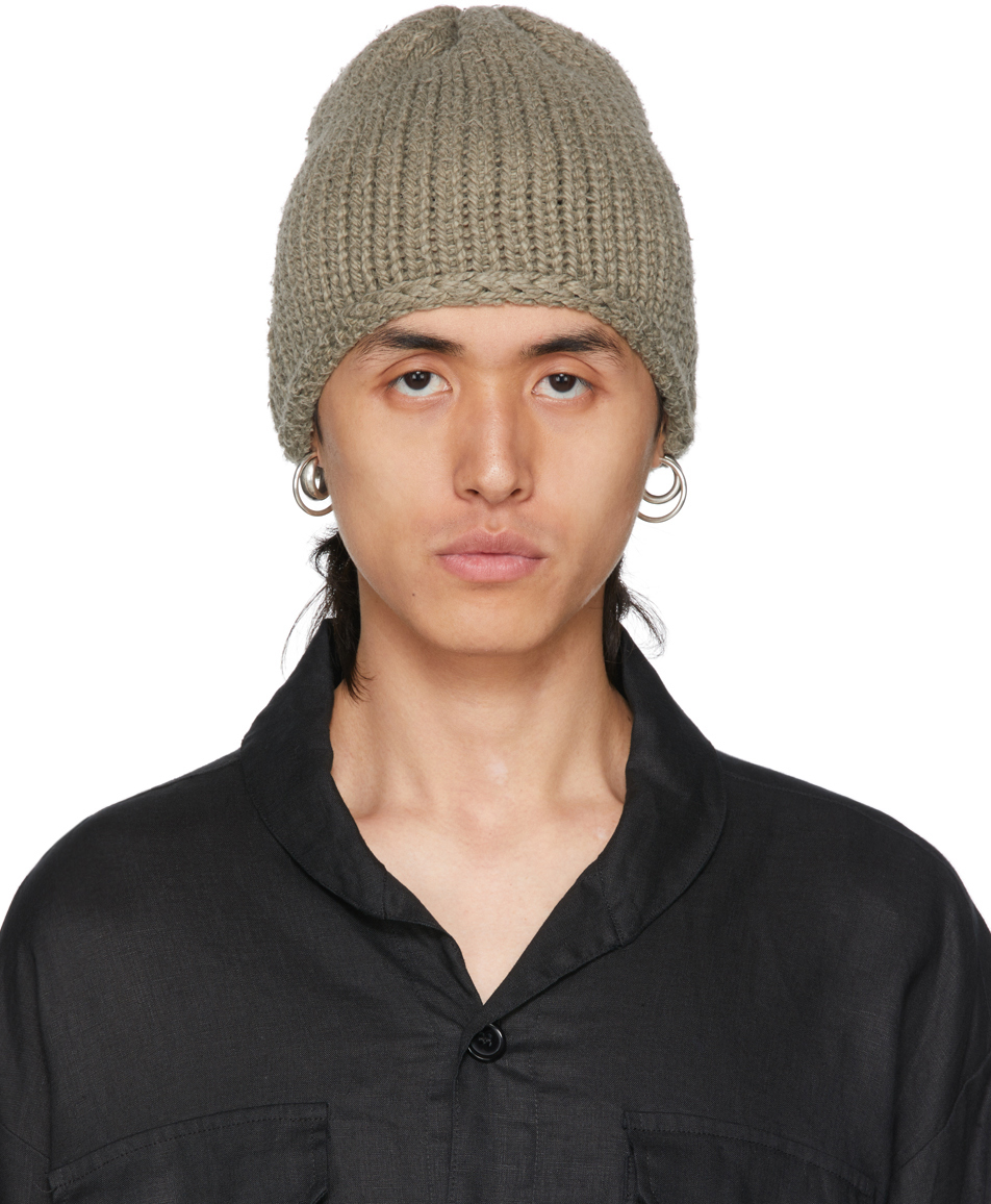 Green Everest Beanie by Greg Lauren on Sale