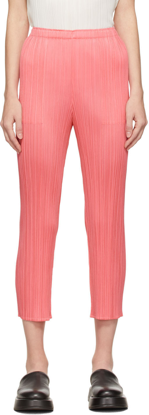 Pleats Please Issey Miyake Pink Bouquet Colors Trousers